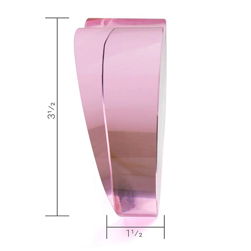 3 INCH OPTICAL CRYSTAL PINK HEART PAPERWEIGHT 3