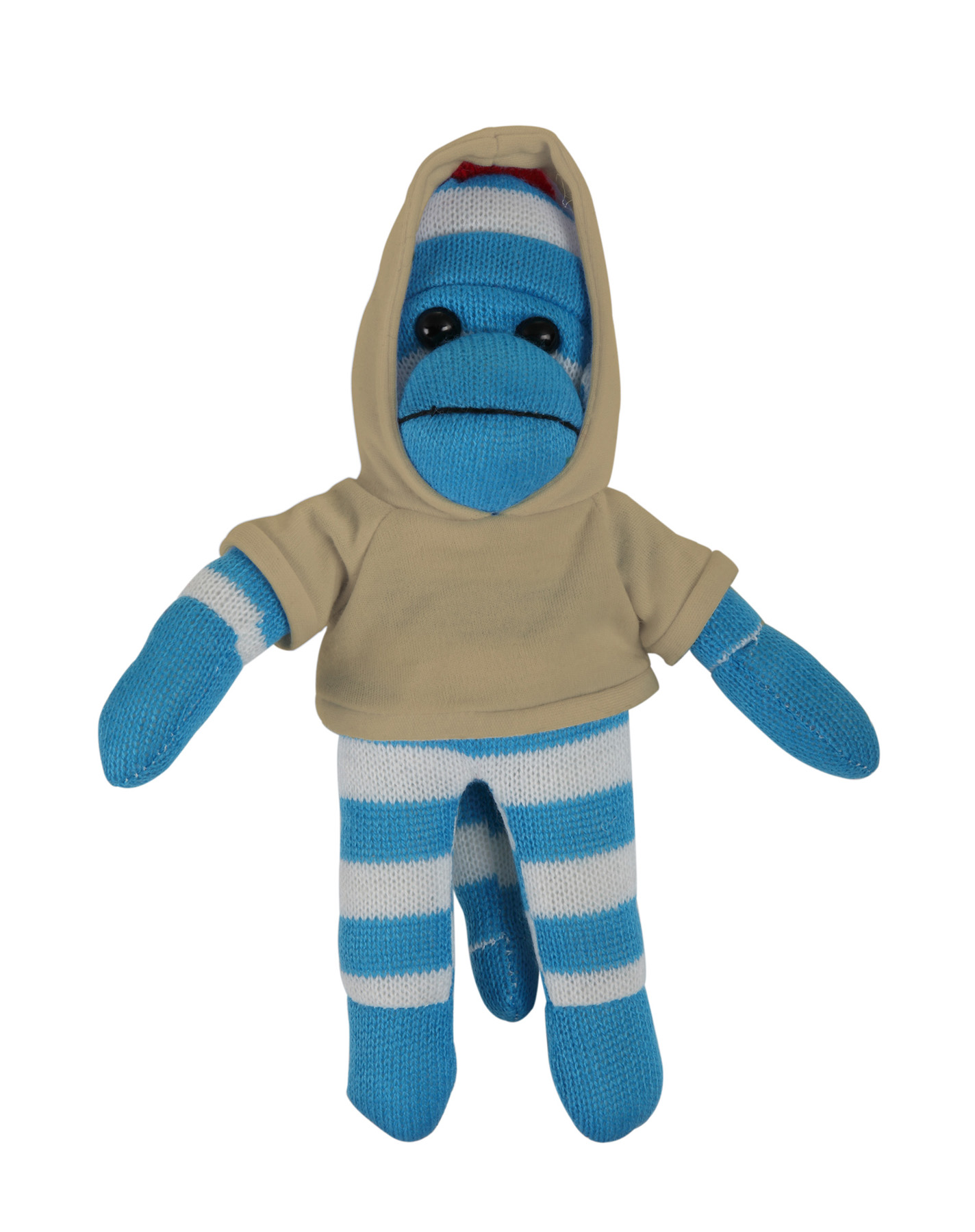 soft plush Blue Sock Monkey with hoodie 5