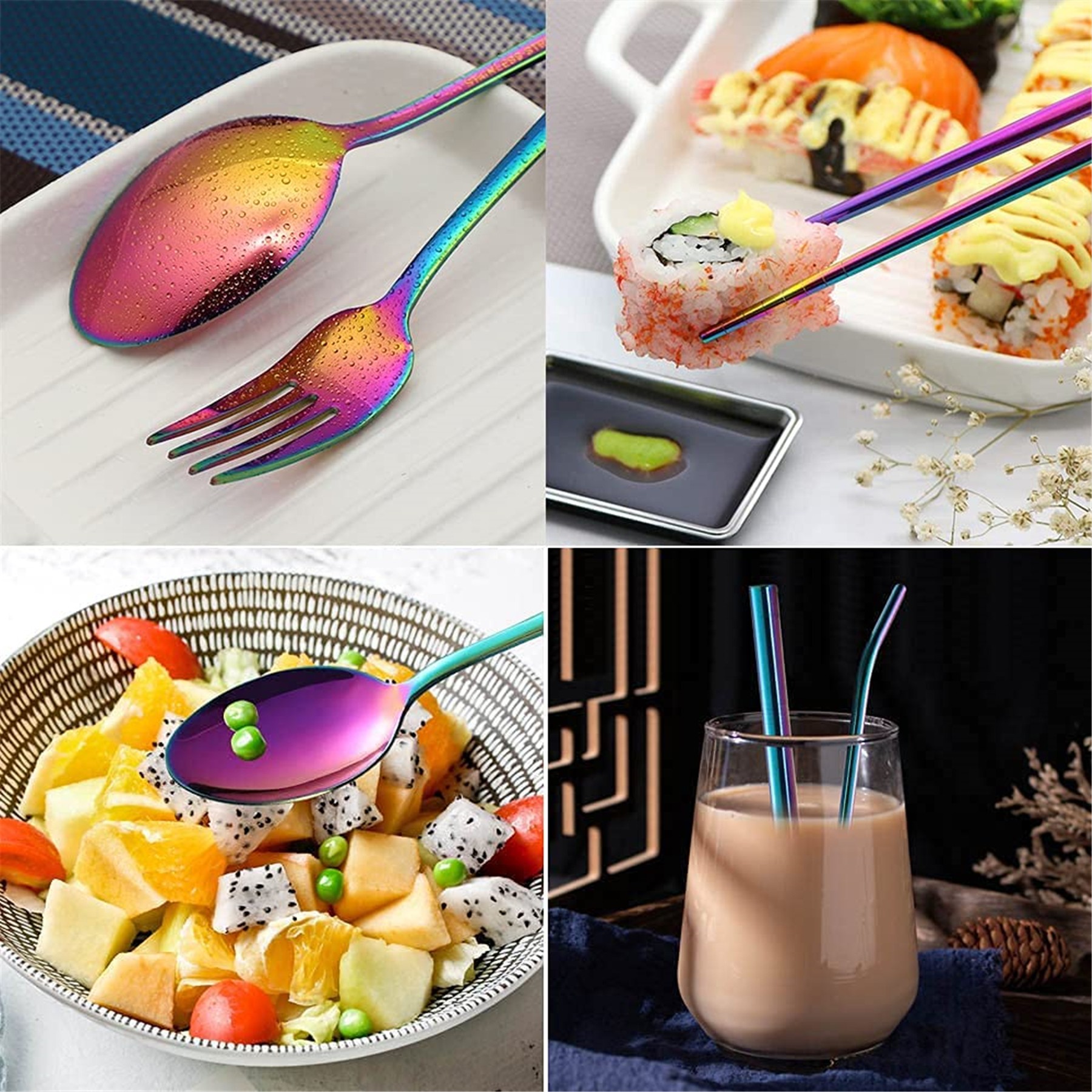 7 Piece Outdoor Tableware Reusable Utensils Set 6