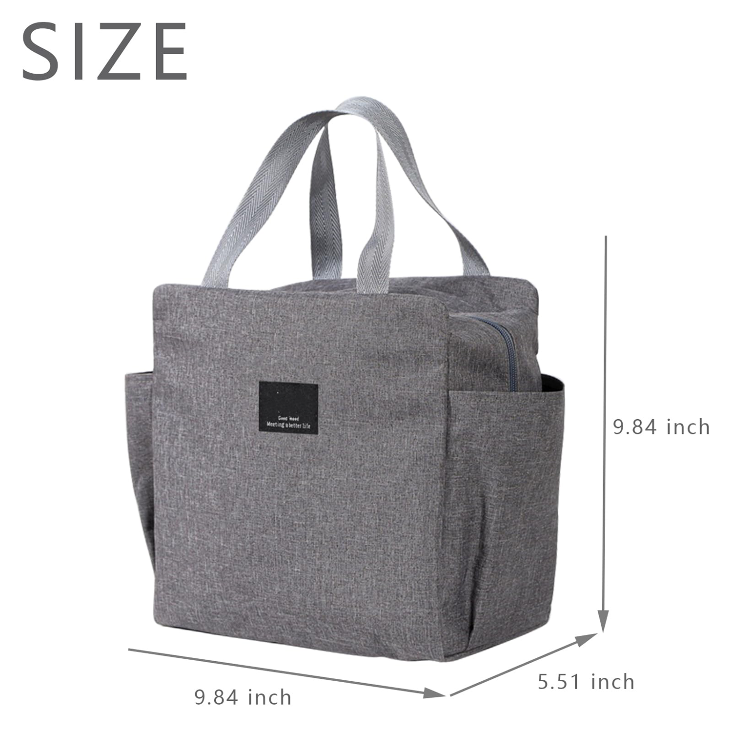 Portable Lunch Cooler Bag w/ Side Pockets 4