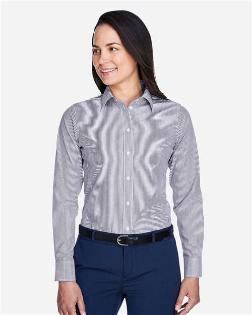 Women's Crown Collection® Banker Stripe Woven Dress Shirt - D645W 21