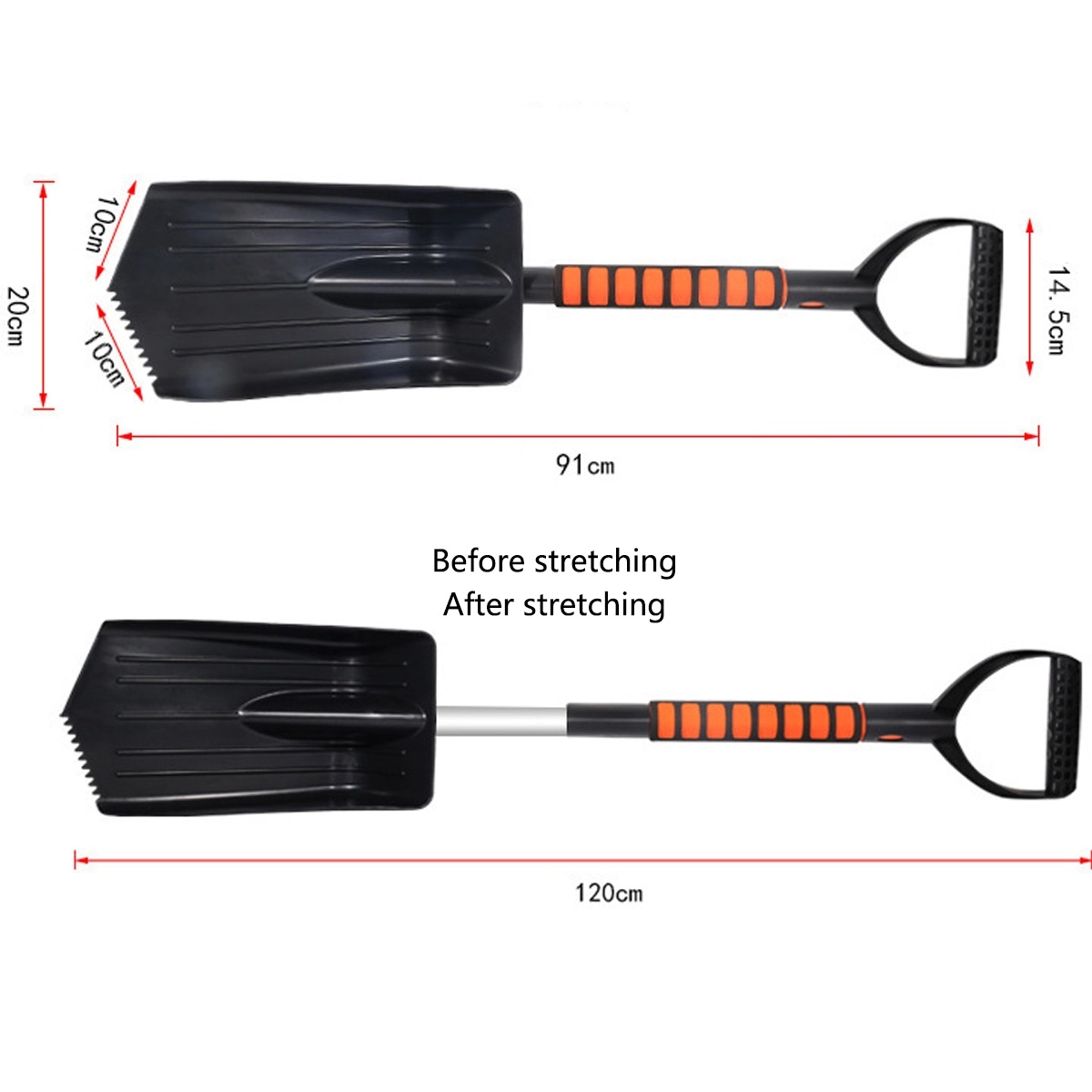 3 In 1 Extendable Detachable Ice Scraper Snow Brush 2