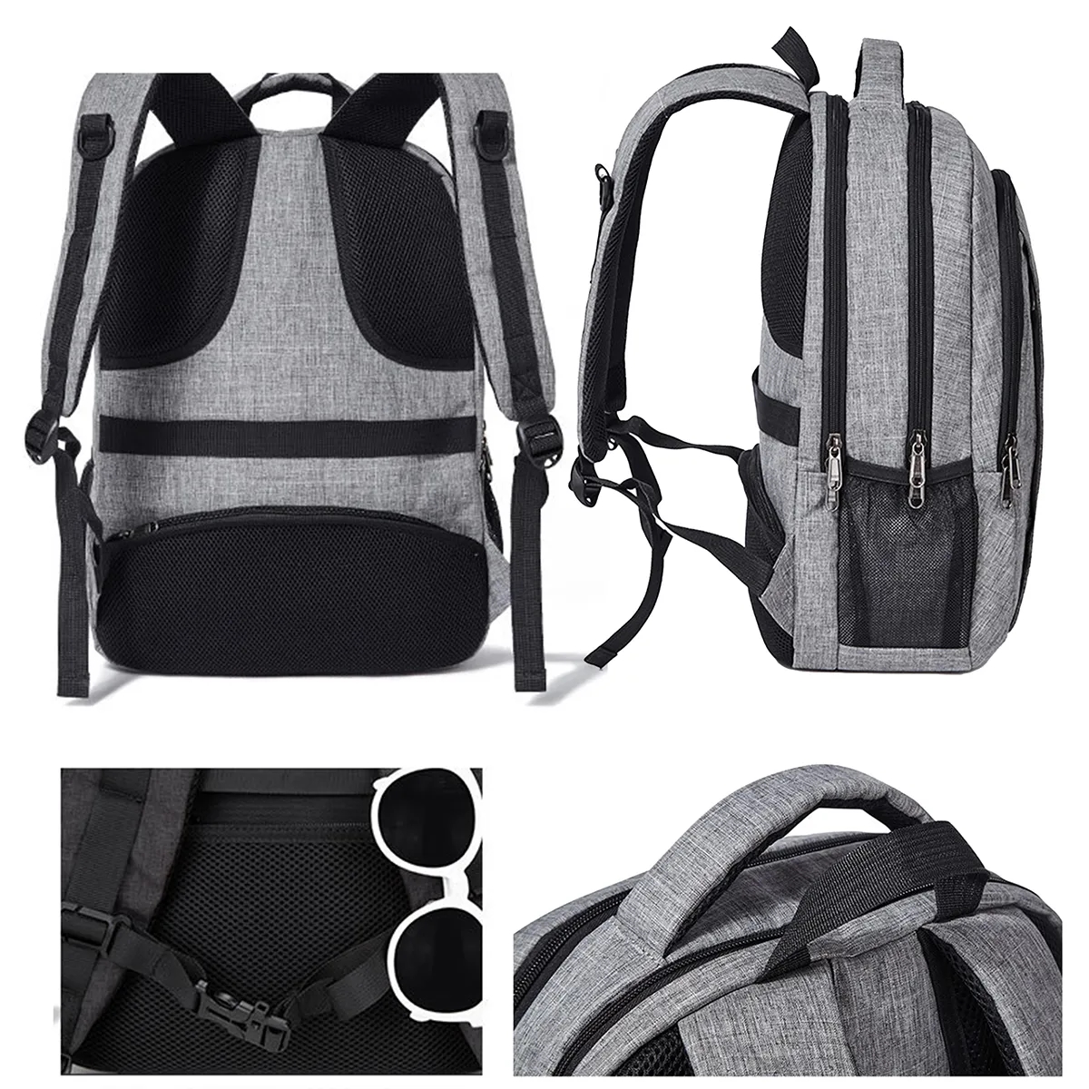 Anti Theft Simple Slim Travel Backpacks With Charging Port 5
