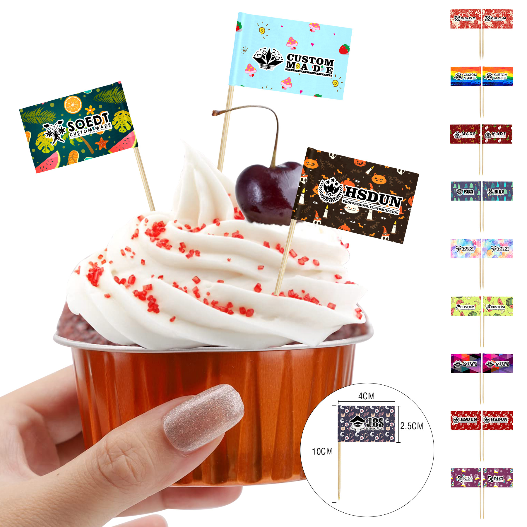 Rectangle 10CM Toothpick Flag 3