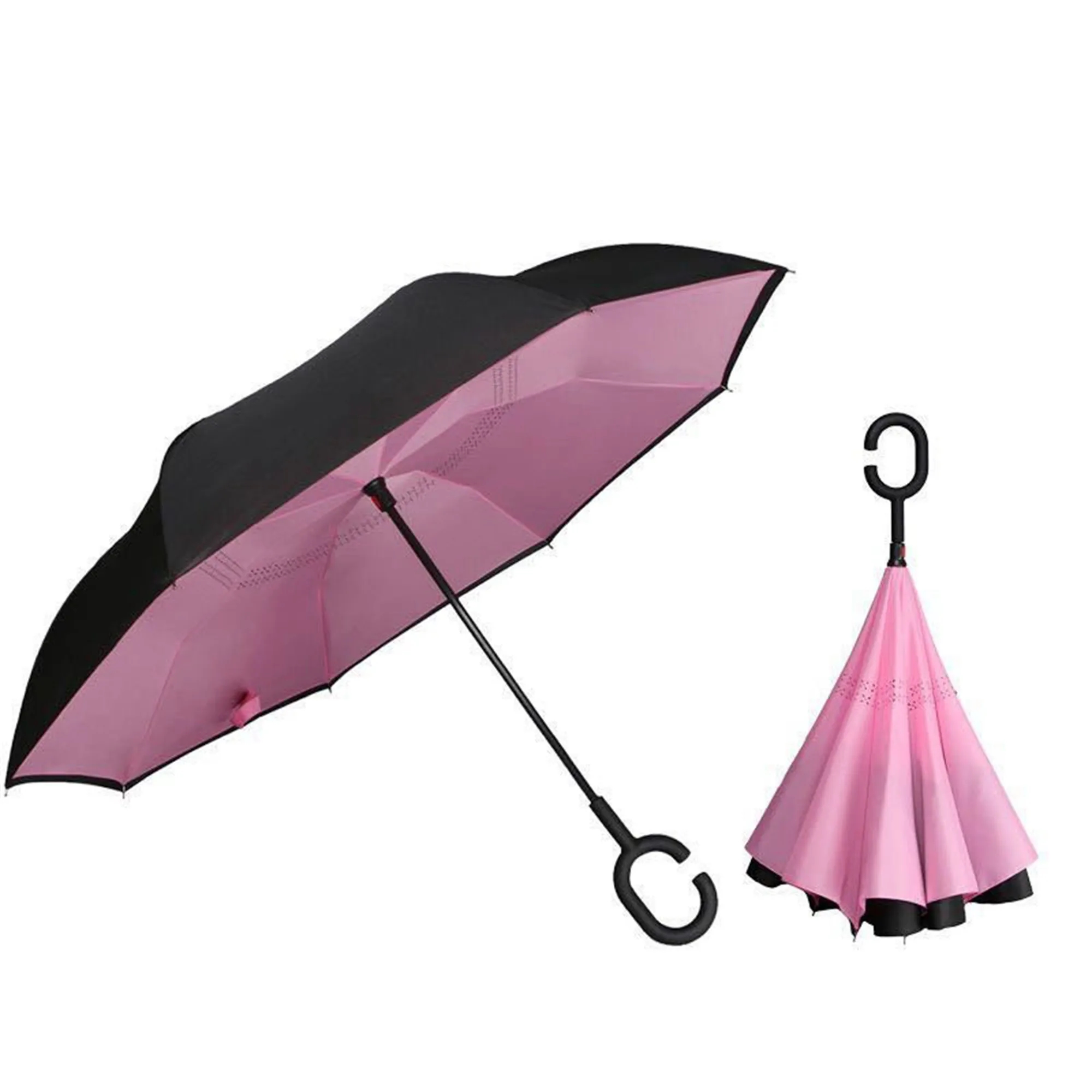 Windproof Double Layer Upside Down Car Rain Umbrella 8