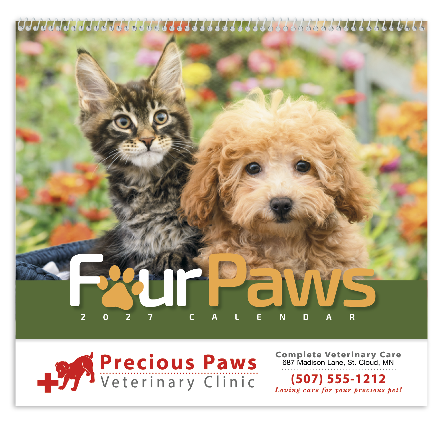HotLine® Products Four Paws Appointment Calendar - Spiral 60