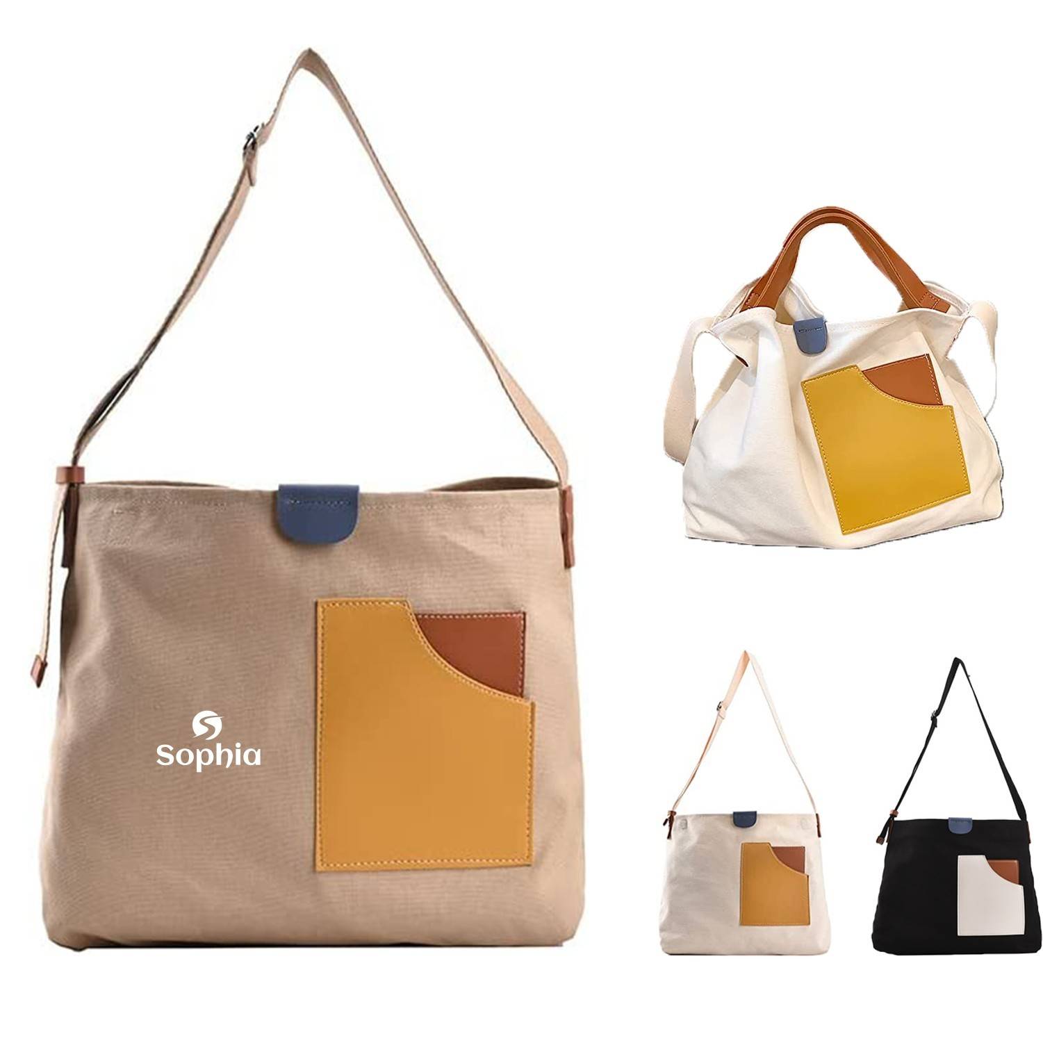 Canvas Shoulder Tote Bag, custom tote bag with logo imprint 3