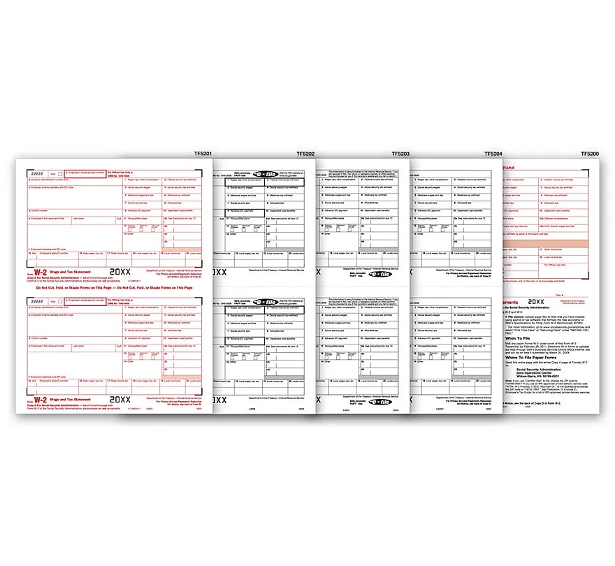 W-2 Tax Forms Set, Laser, 6-Part 1