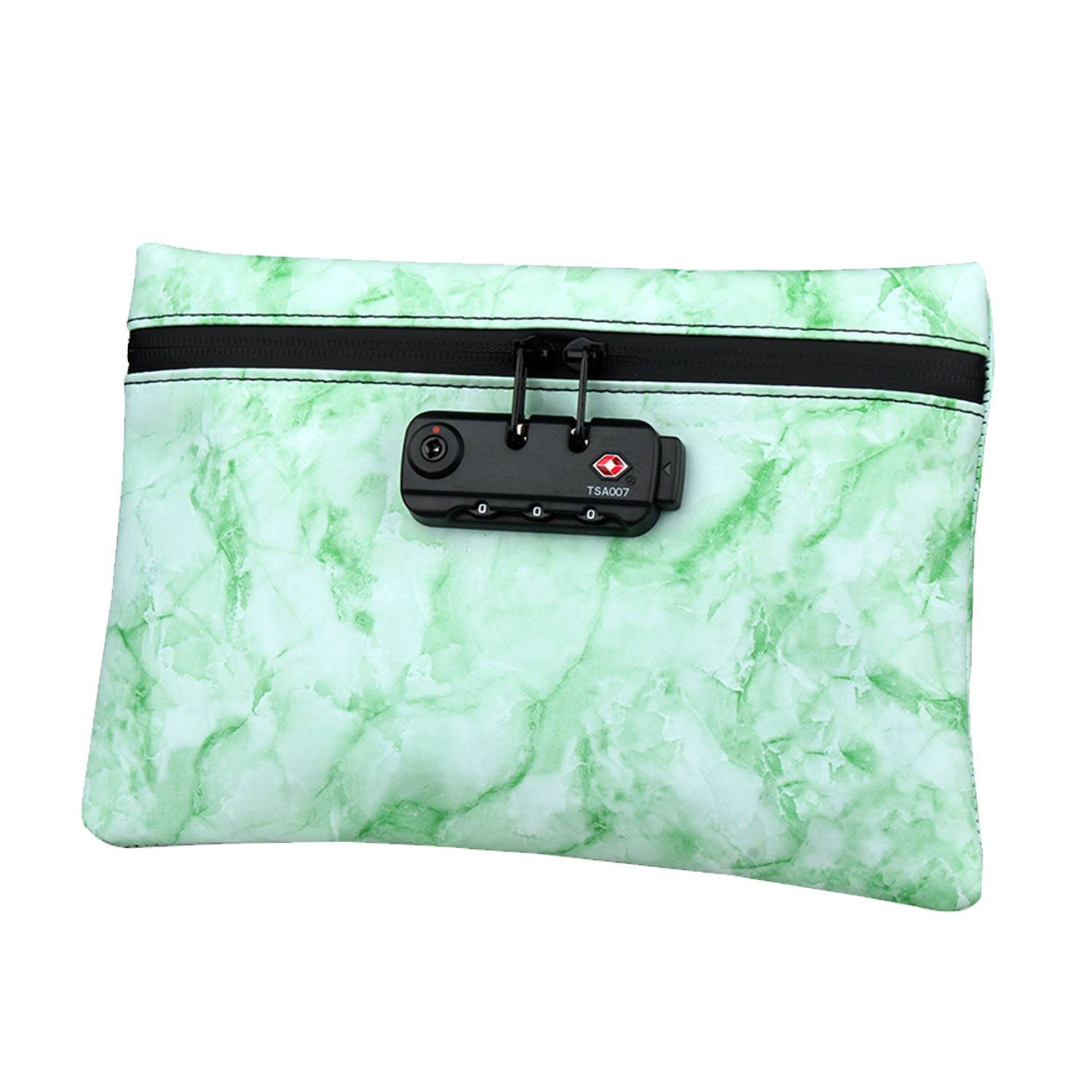 PU Leather Carbon Smell Proof Bag With Combination Lock 2