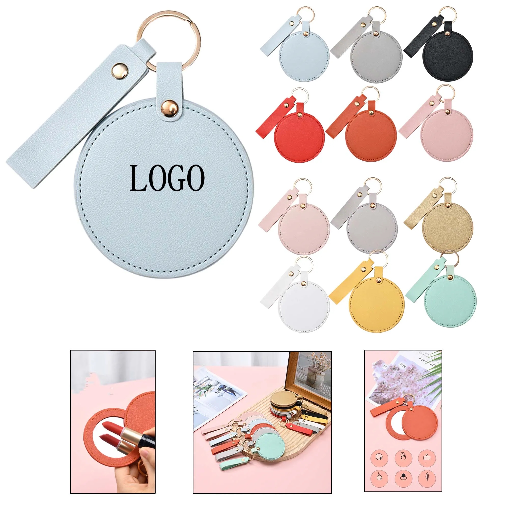Leather Portable Makeup Mirror Case 11