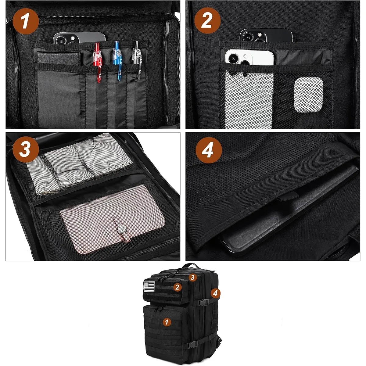Large Military Tactical Army Assault Backpacks 3