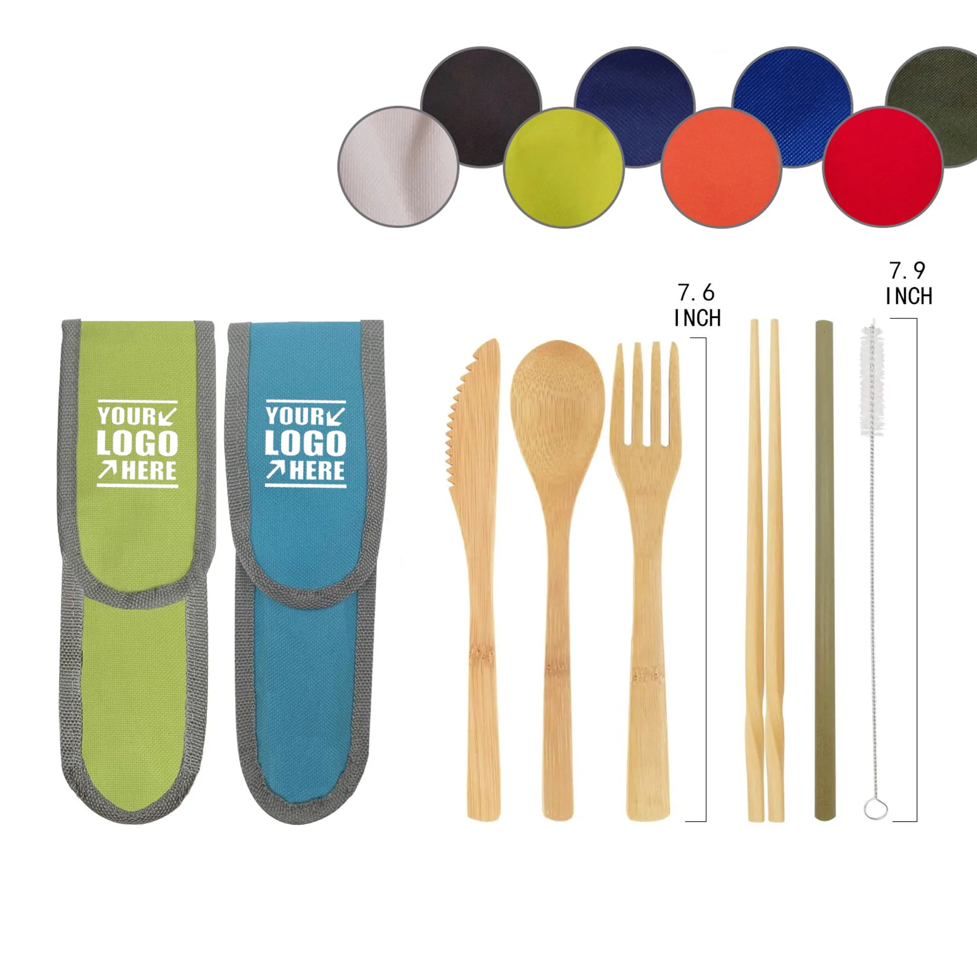 6 in 1 Bamboo Travel Utensil Set 2