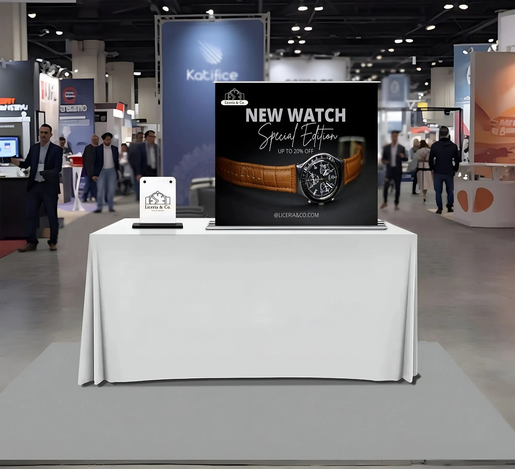 Silverstep Tabletop 36'' Retractable Banner Stand with light 4