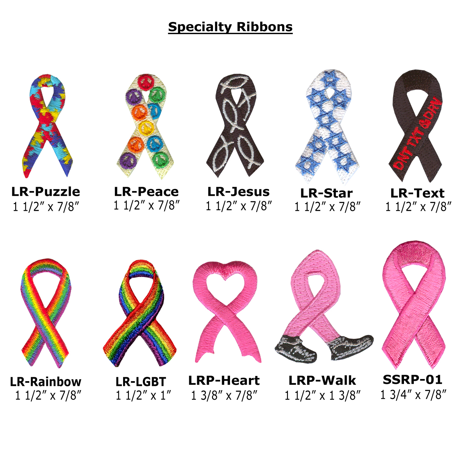 Stock Embroidered Ribbon Stickers