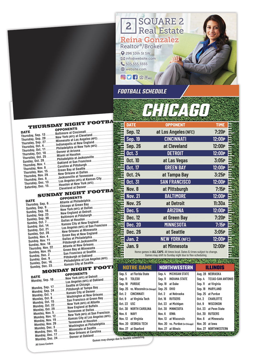 Magna-Card Business Card Magnet Football Schedules (3.5x9) 1