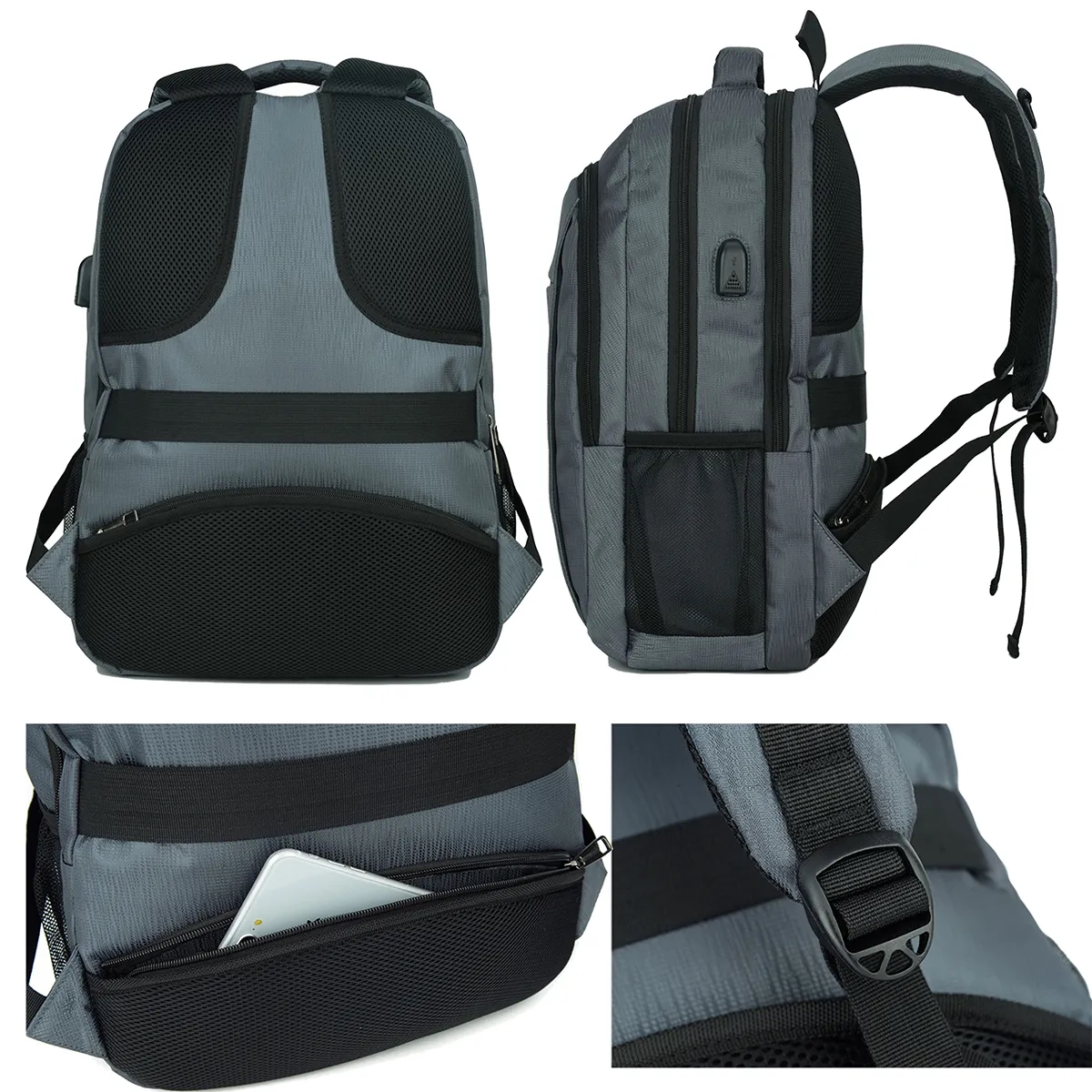 Business Anti Theft Slim Travel Backpacks With Charging Port 5