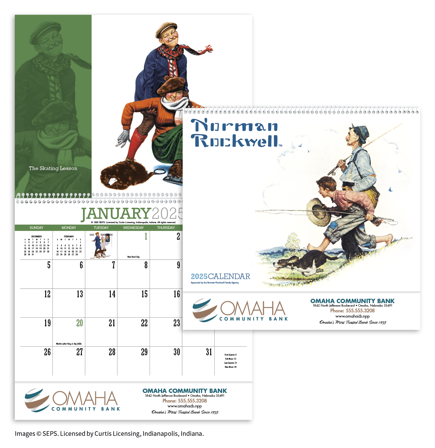 HotLine® Products Norman Rockwell Appointment Calendar - Spiral 12