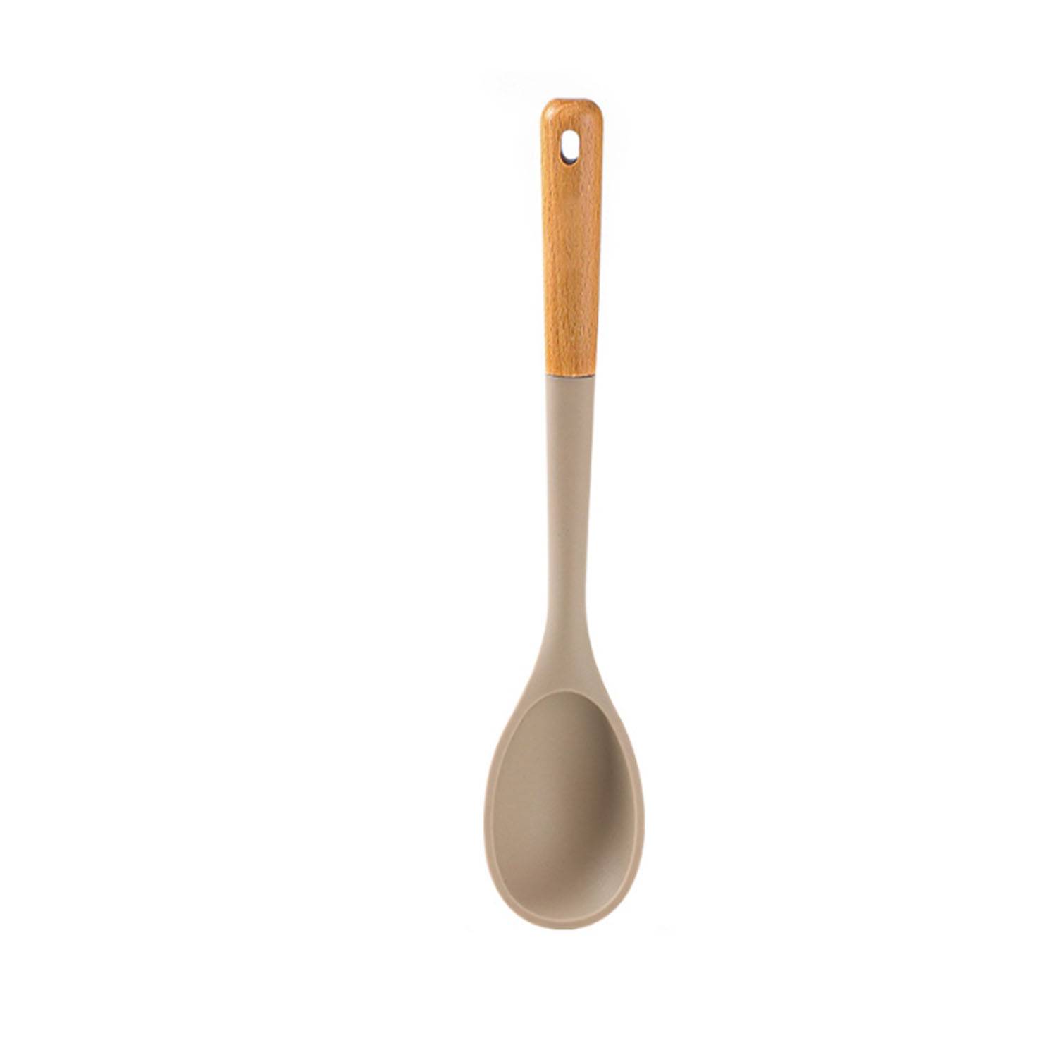7Pcs Silicone Kitchen Utensils Set w/ Wooden Handle 7