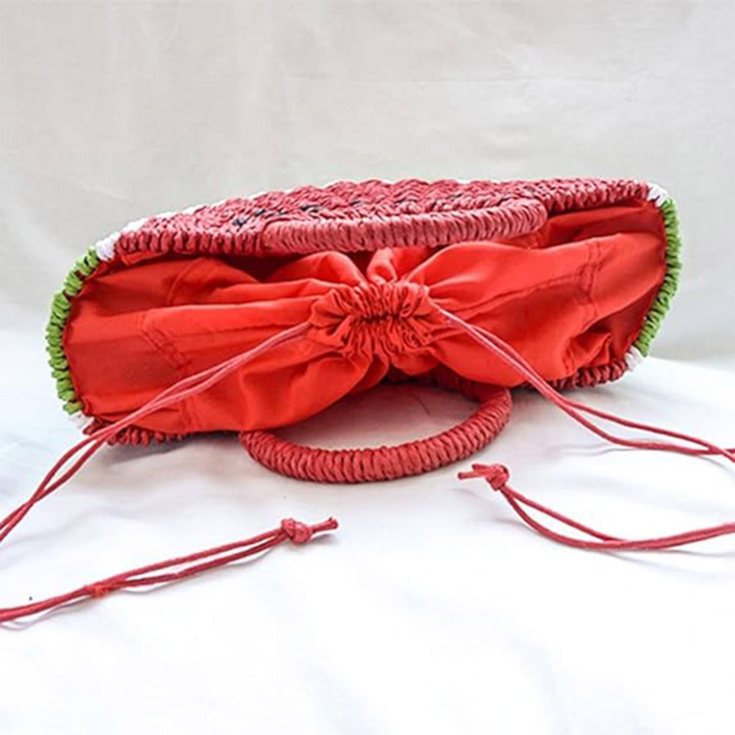 Semi-circle Rattan Watermelon Straw Handbags 4