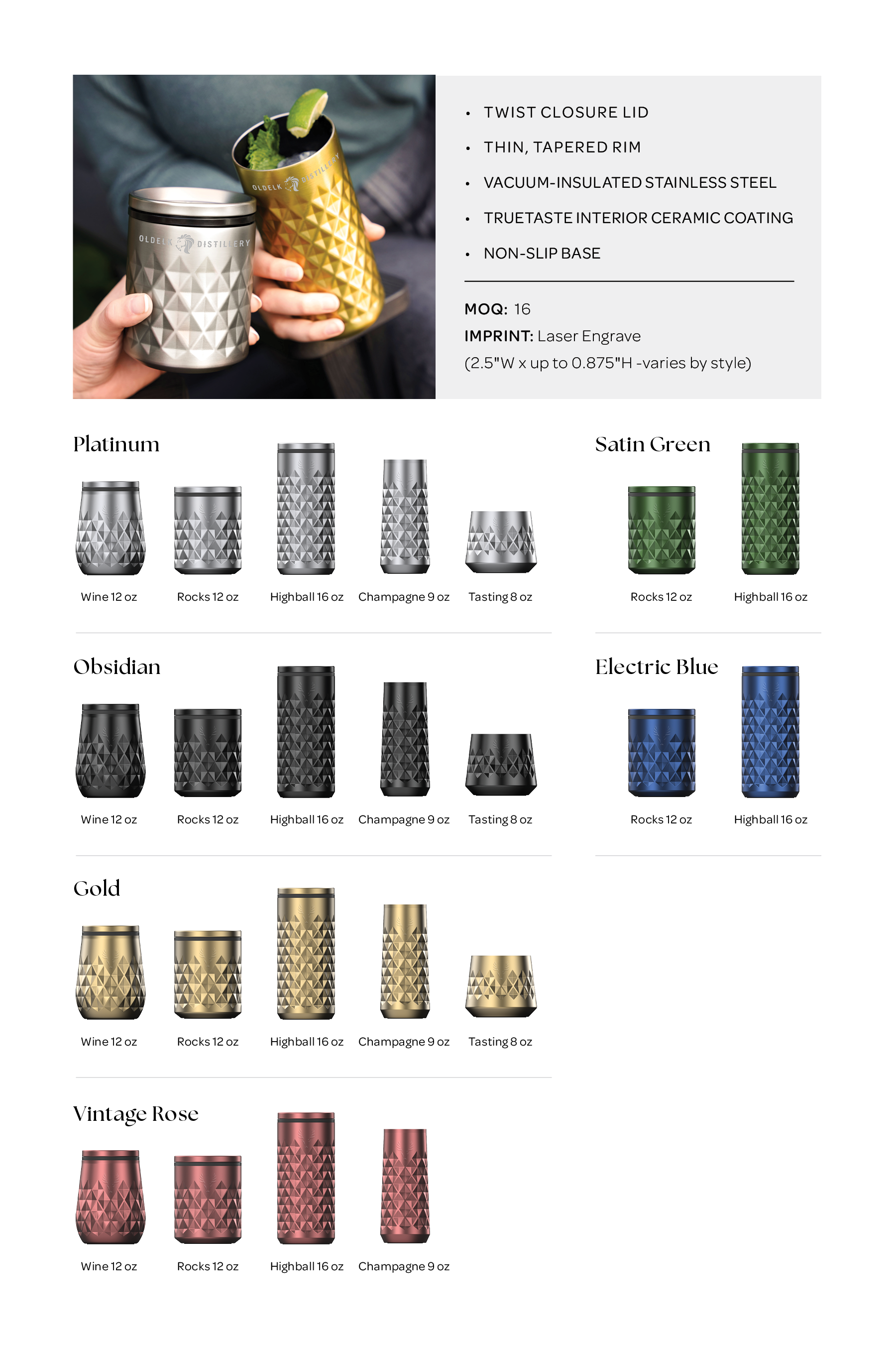 Viski® Paragon Stainless Steel Highball Tumbler 15