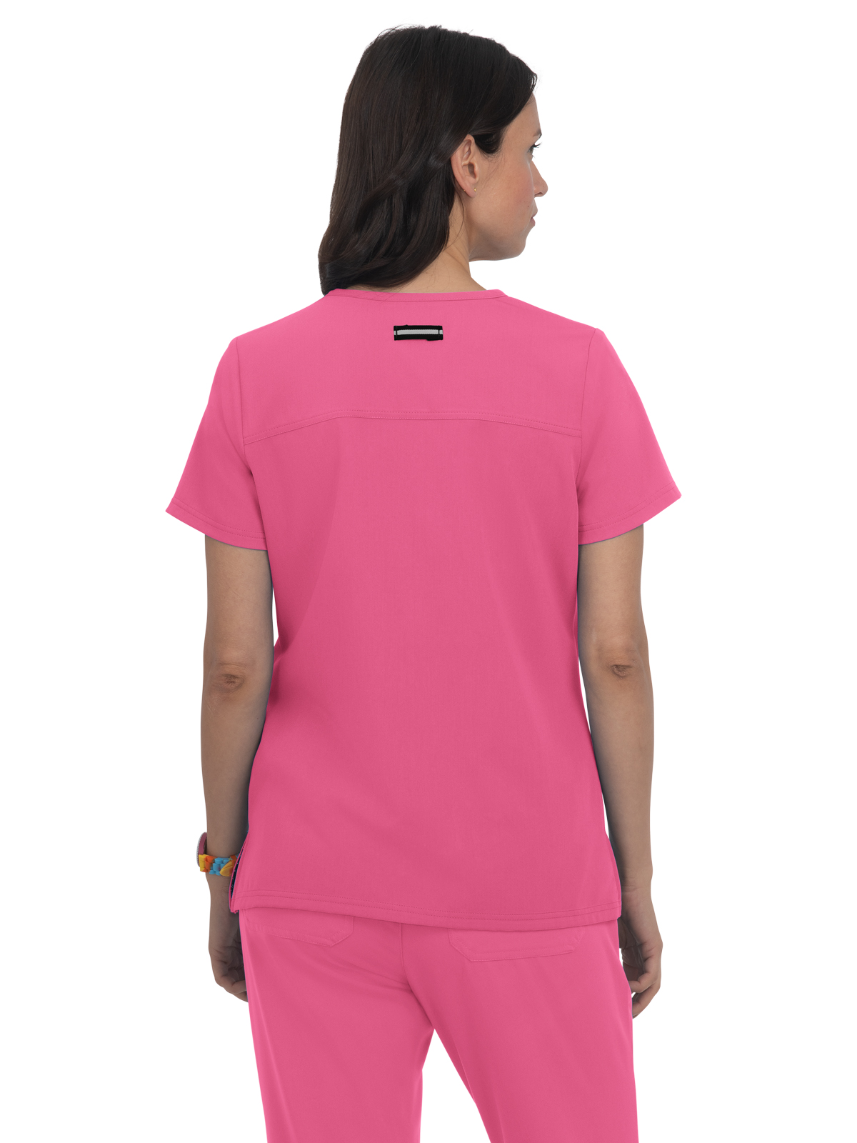 koi - Next Gen - Women's Three-Pocket Wide V-Neck Stretch Hustle and Heart Top 34