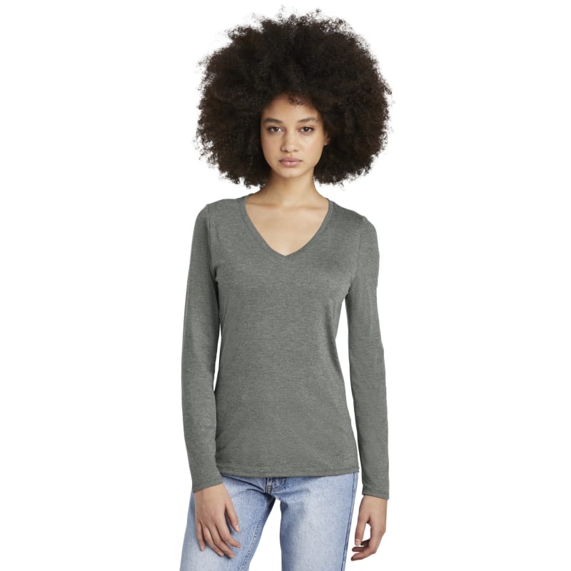 District Women's Perfect Tri Long Sleeve V-Neck Tee 36