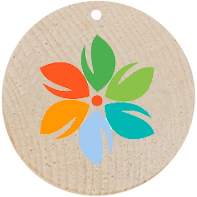 1.5" Wood Nickel Token with Holes 3