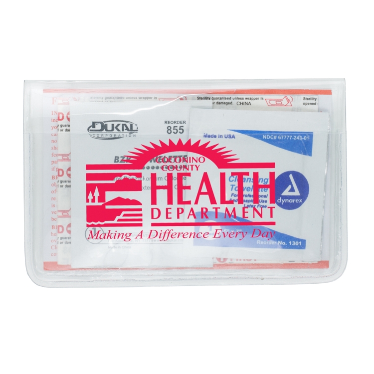 "HEAL-ON-THE-GO L" 10 Piece Economy First Aid Kit in Colorful Vinyl Pouch 34