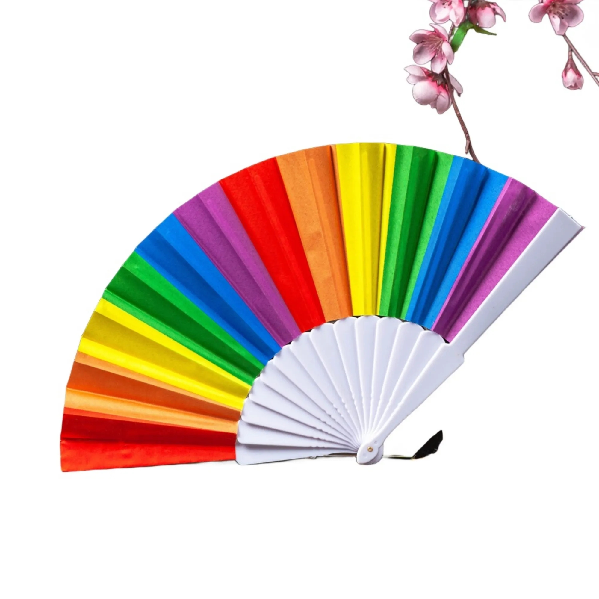 Rainbow Plastic Folding Fan 7