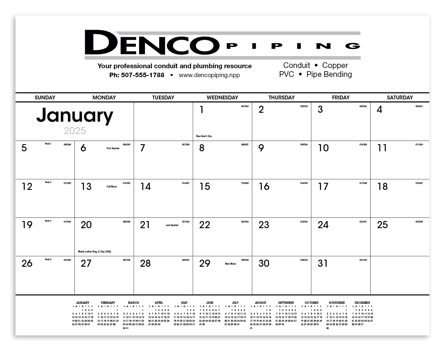 Triumph® Calendars Black & White Desk Pad 4