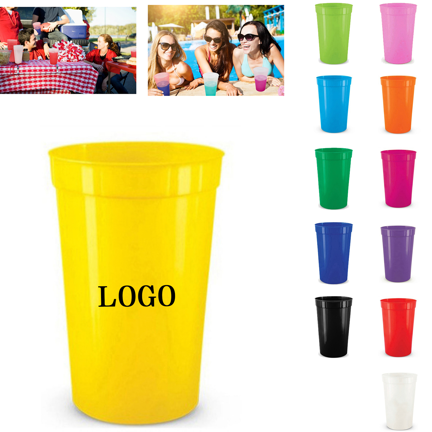 22 oz Reusable Plastic Stadium Cup 1