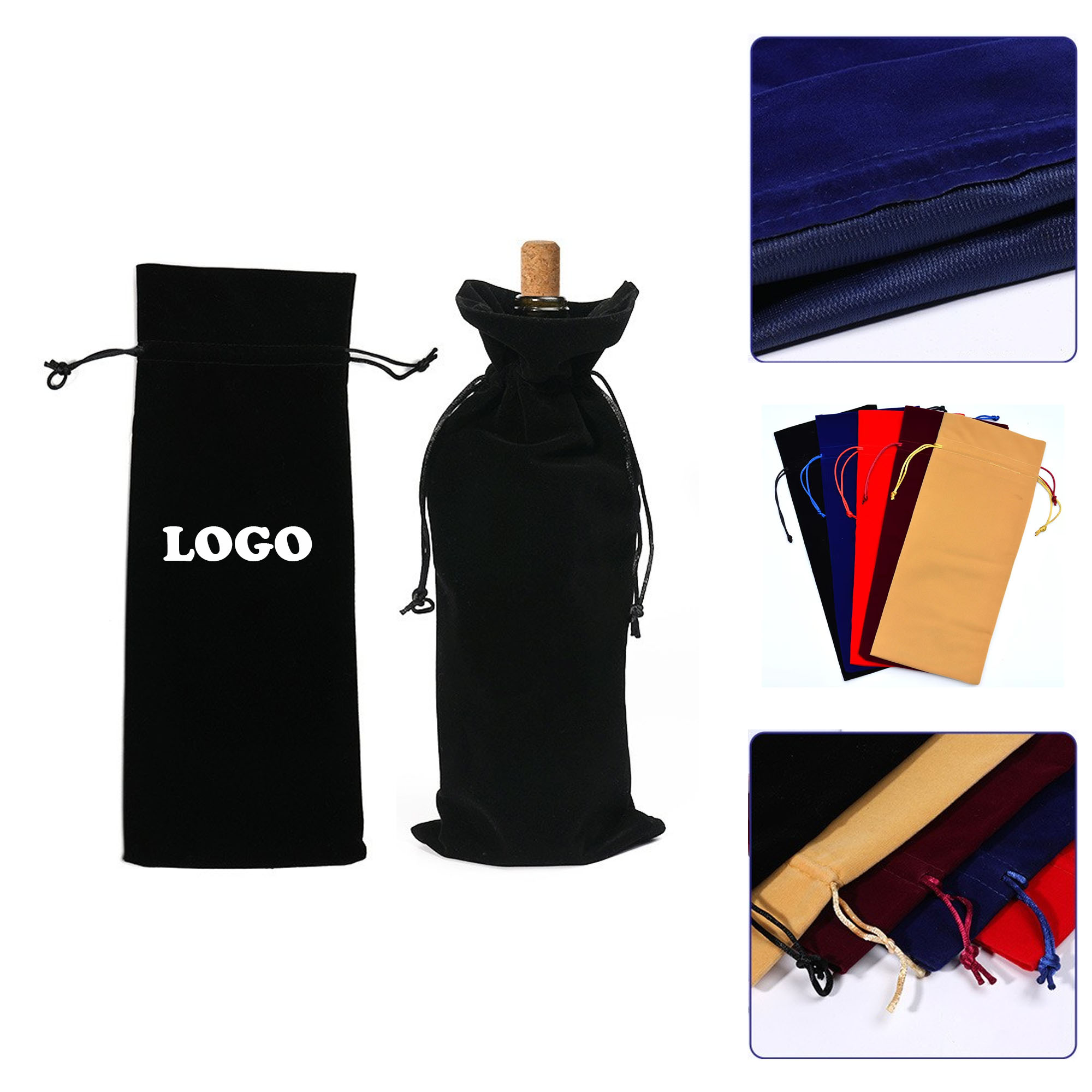 MOQ 20 pcs Velvet Wine Bottle Bag 2