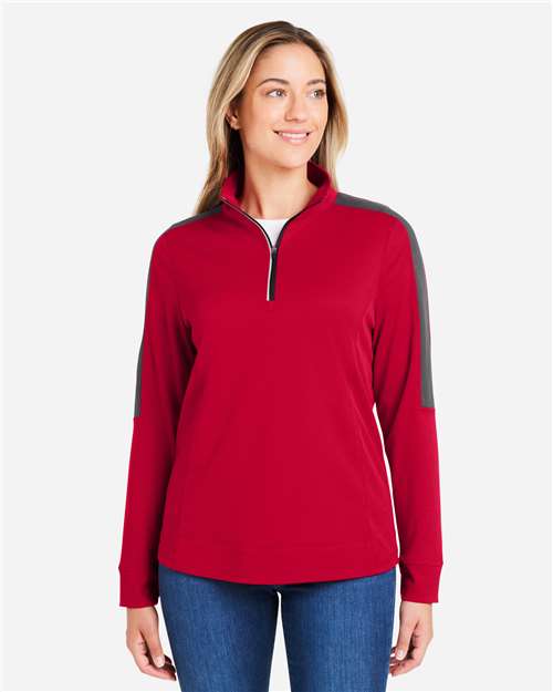 Women's Market Snag Protect Mesh Colorblock Quarter-Zip Pullover - CE404W 53