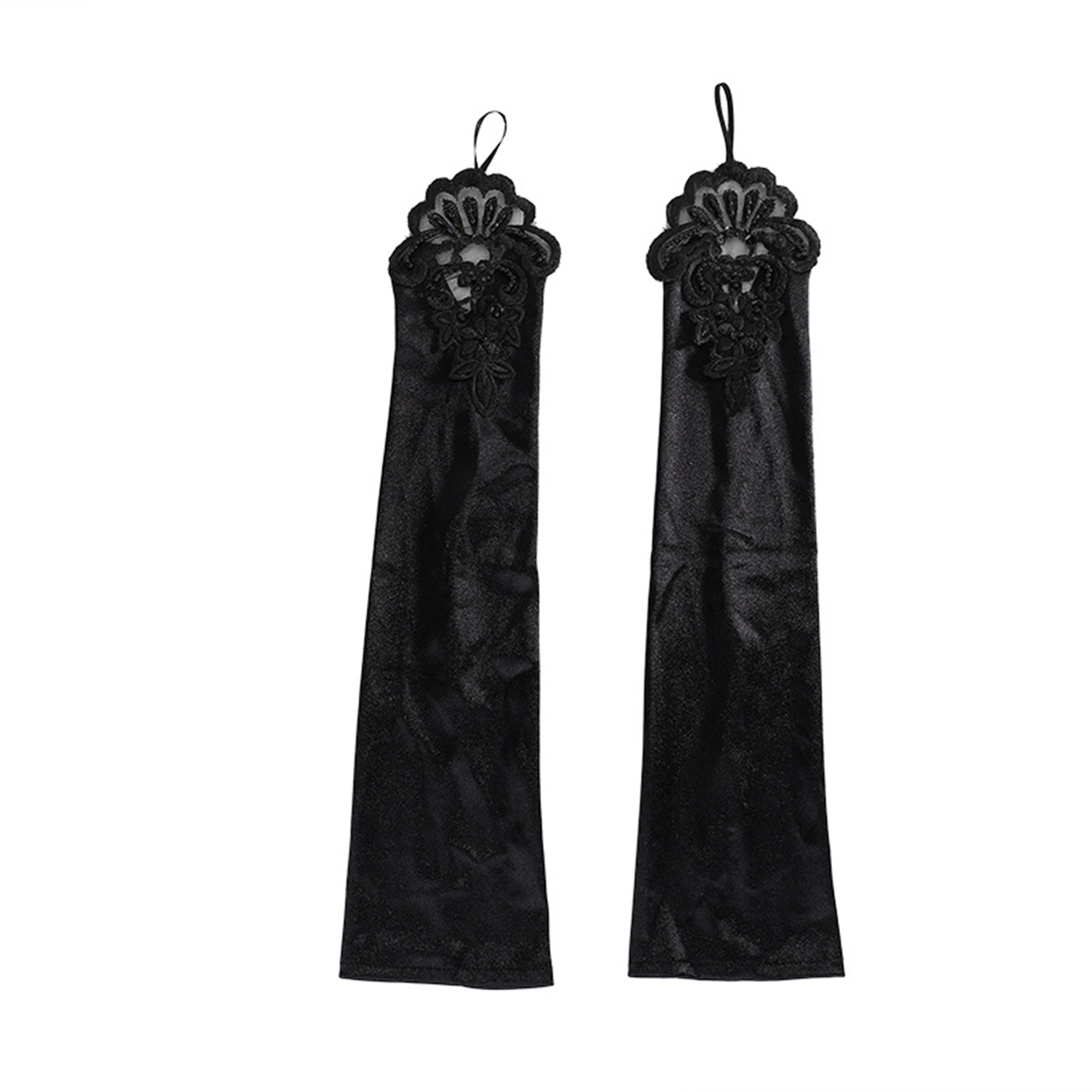 Long Flapper Evening Opera Satin Gloves 5