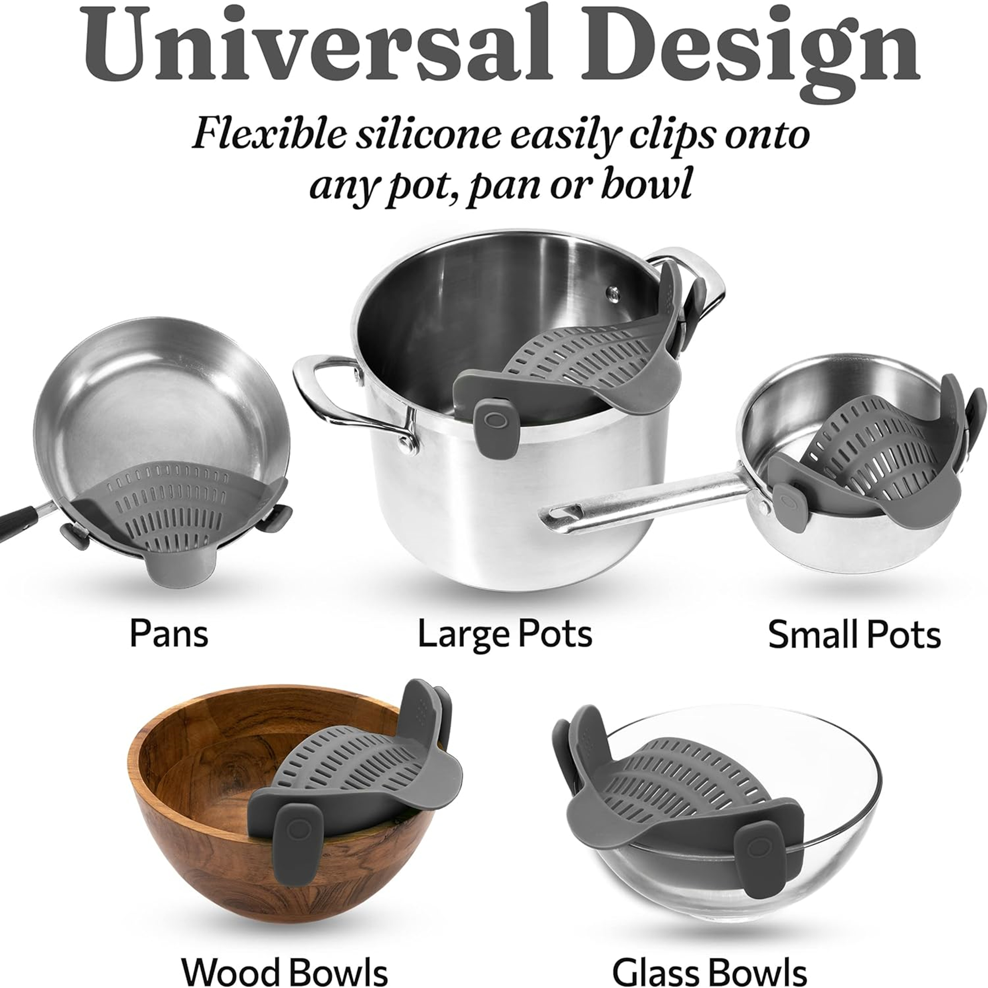 Adjustable Silicone Strainer For Pots, Pans, Bowls 2