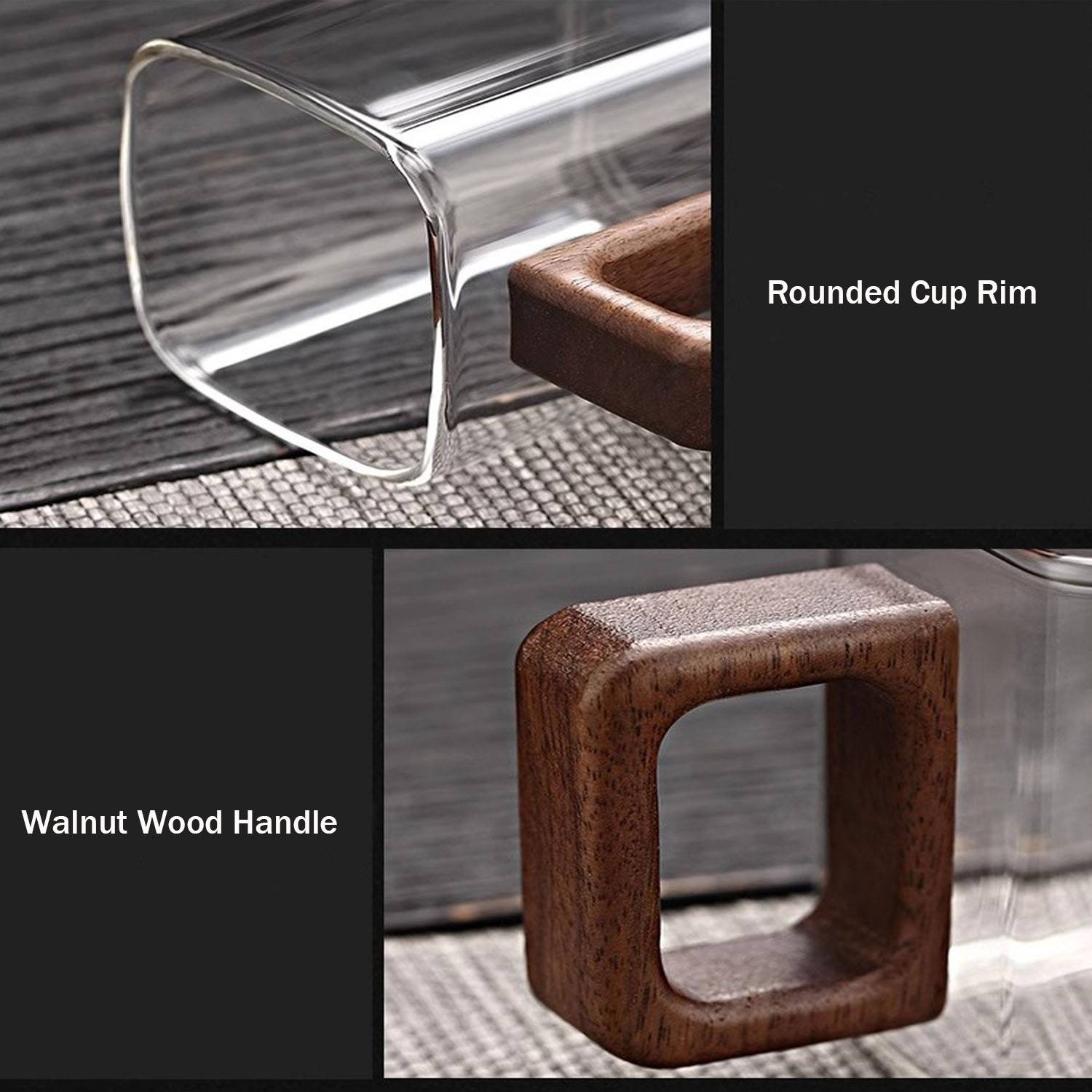 5 oz Borosilicate Glass Mug with Walnut Handle 3