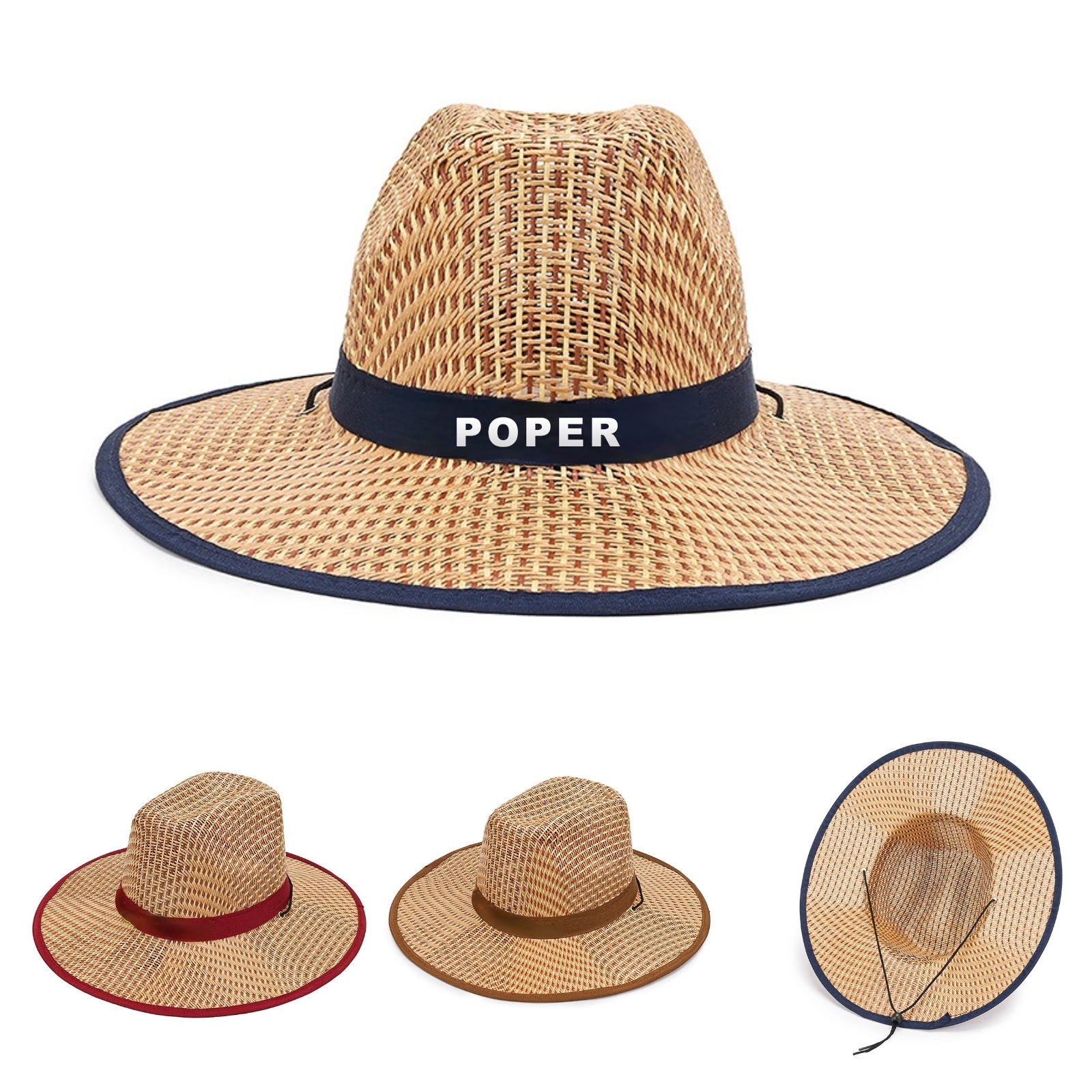 Wide Brim Straw Beach Hat 1