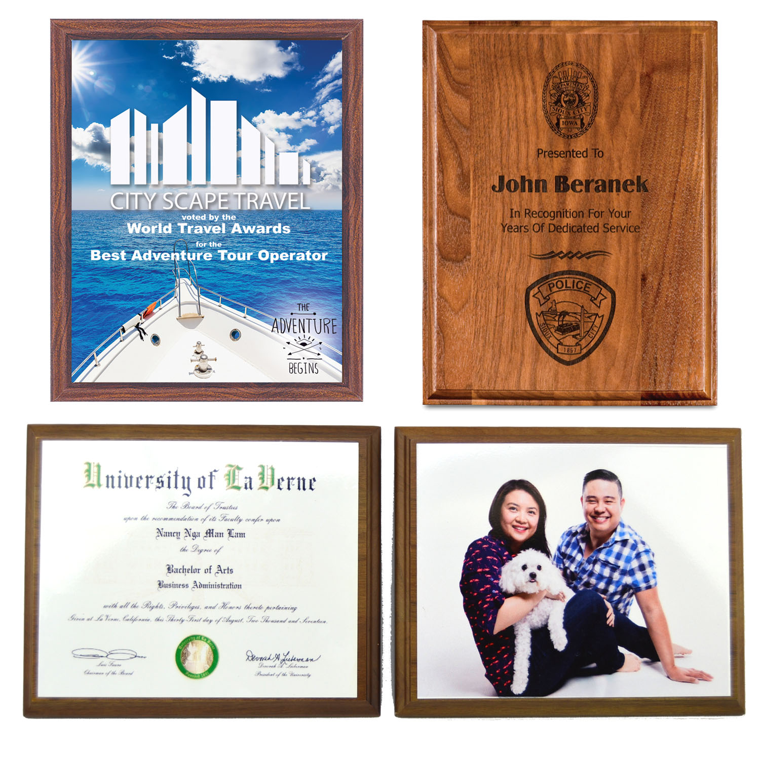 Step-Edge Genuine Walnut Plaque with Sublimatable WhitePlate 5