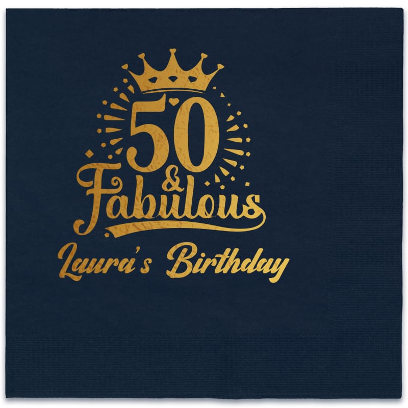 Foil Stamped Square Dinner Napkins 15