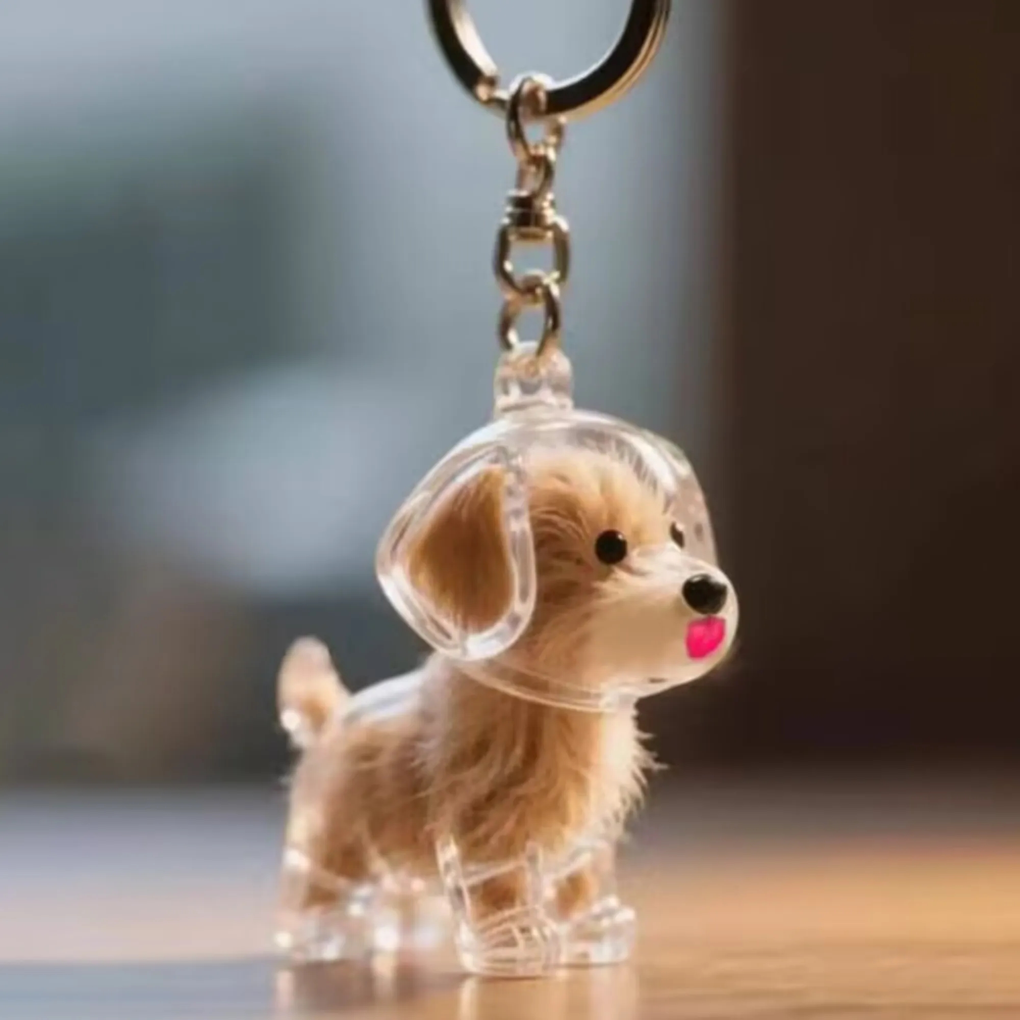 Pet Hair Storage Case Keychain, Clear Case, Promotional Gift 4