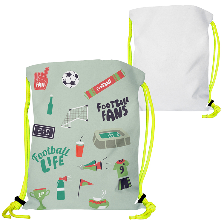 Super Drawstring Pack (Two side Imprint)-Neon Yellow Heavy Rope