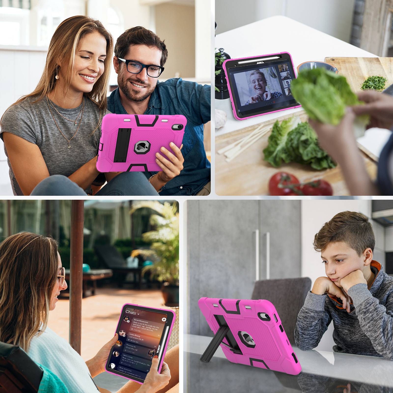 Silicone iPad case w/ double layer shockproof 5