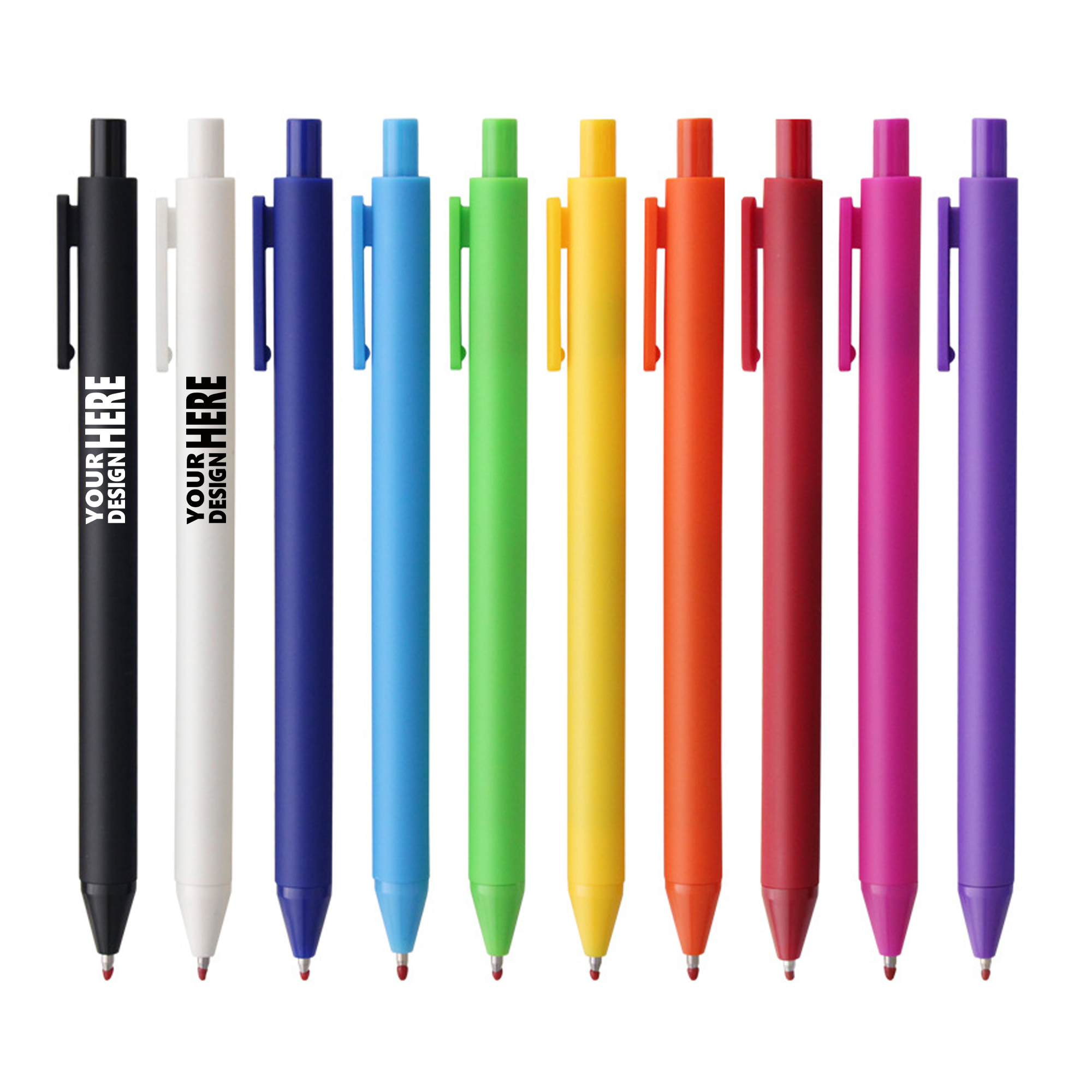 Solid Color Push Ballpoint Pen 3