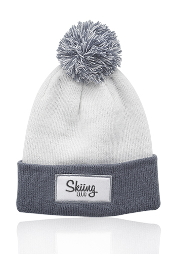 Fuji Two-Tone Patch Pompom Beanies 6