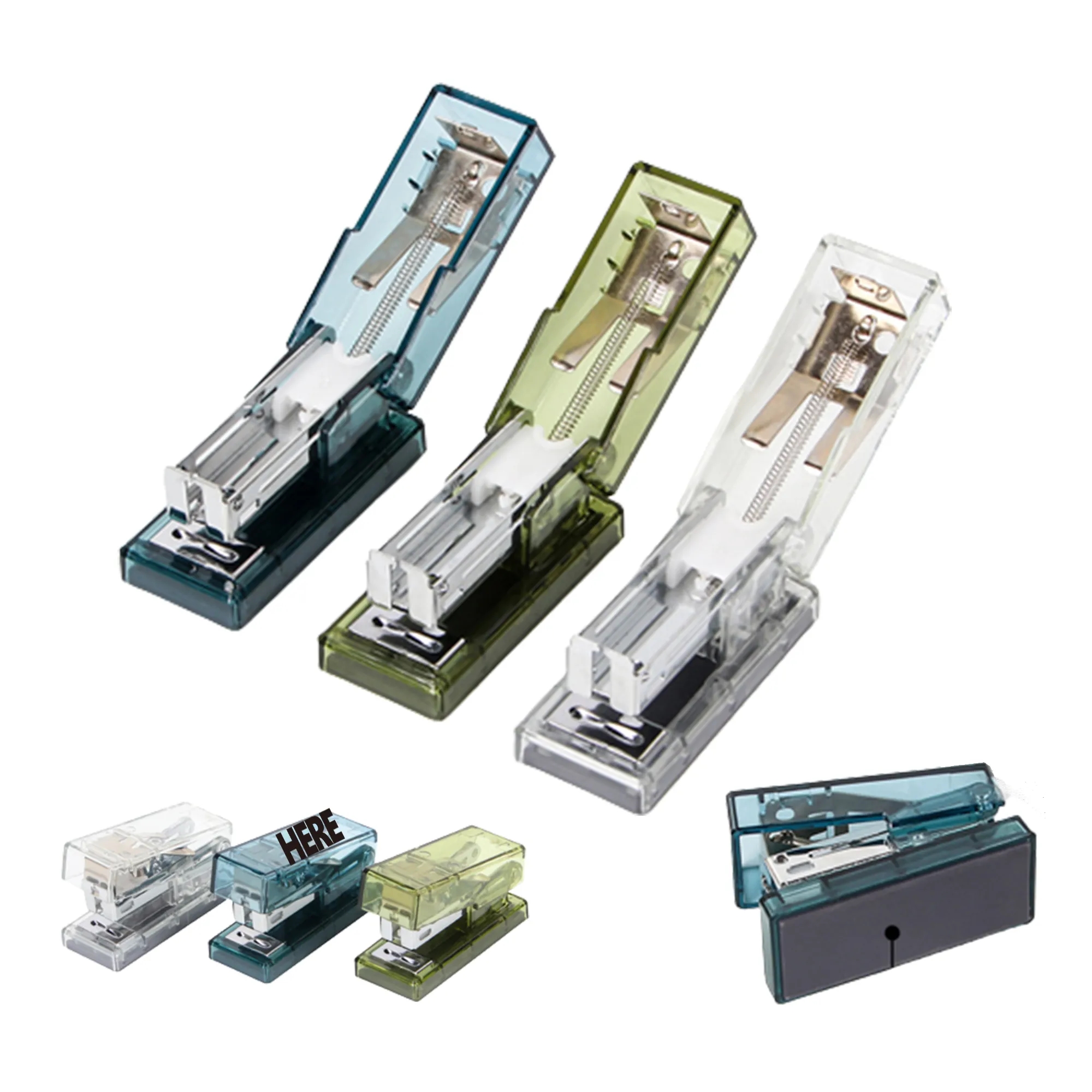 Small Handheld Transparent Stapler With Staples 5