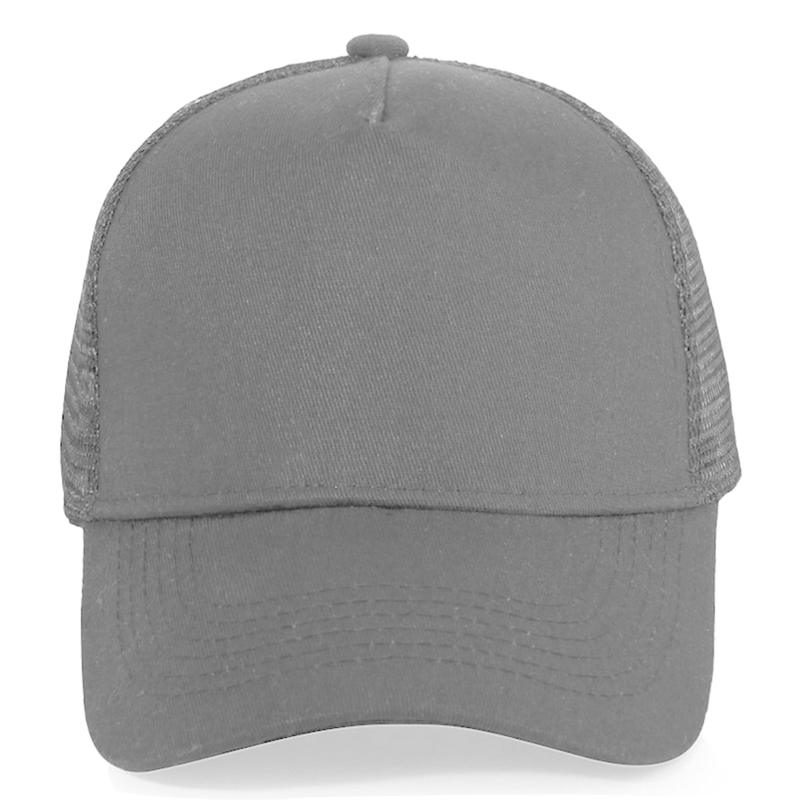 Stock Solid Color Cotton 5-Panel Trucker Cap 52