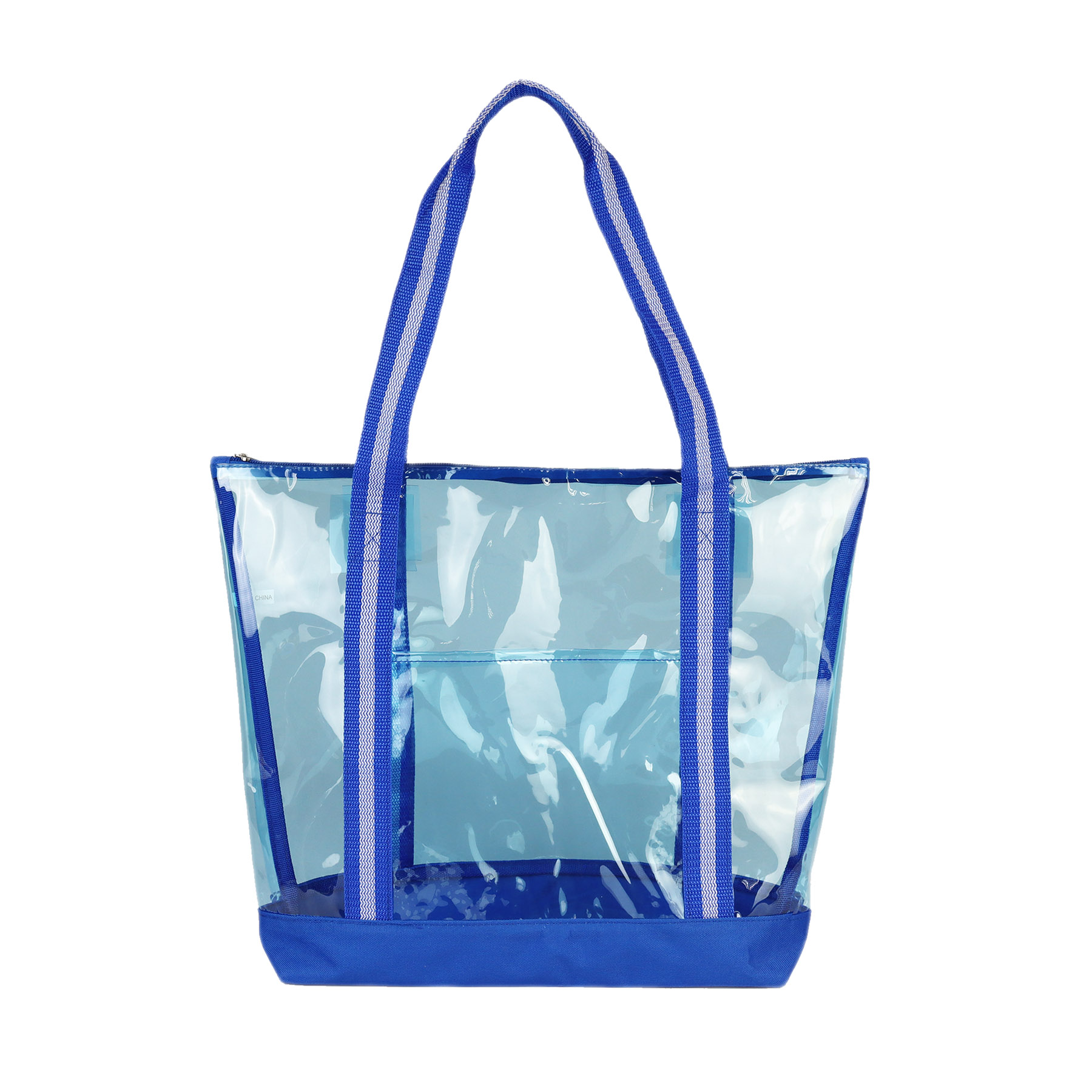 Clear Zipper Striped Tote bag 4