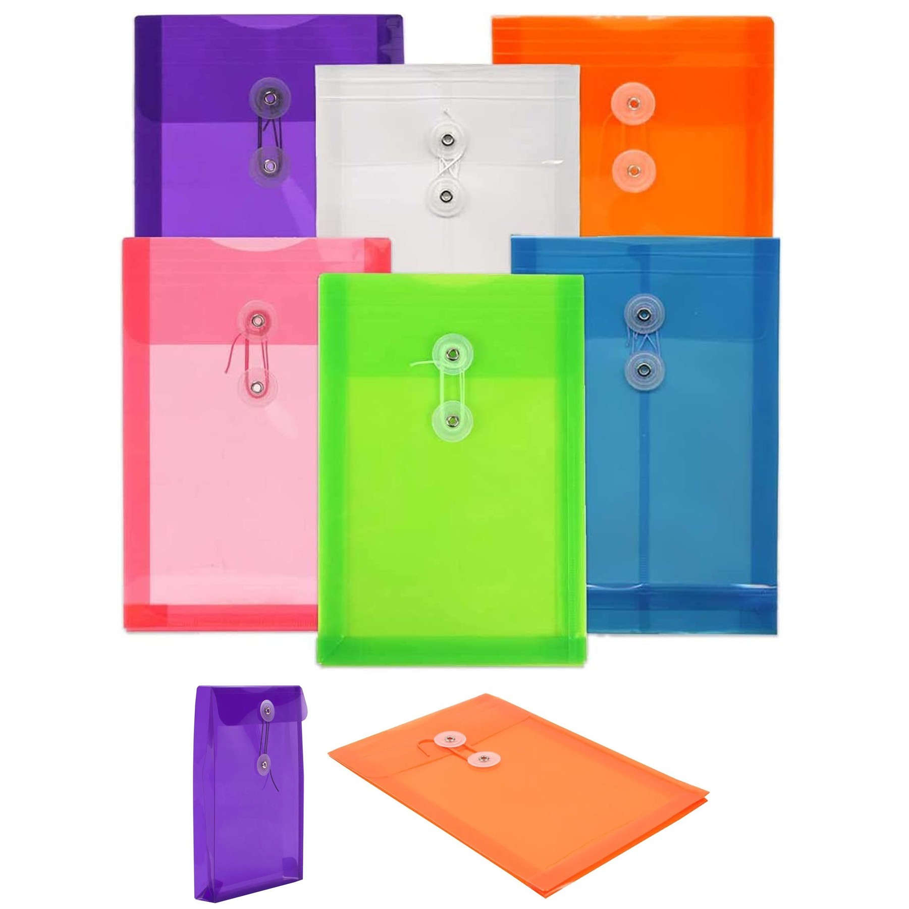 Plastic Envelopes Bag with Button String Tie Closure 4