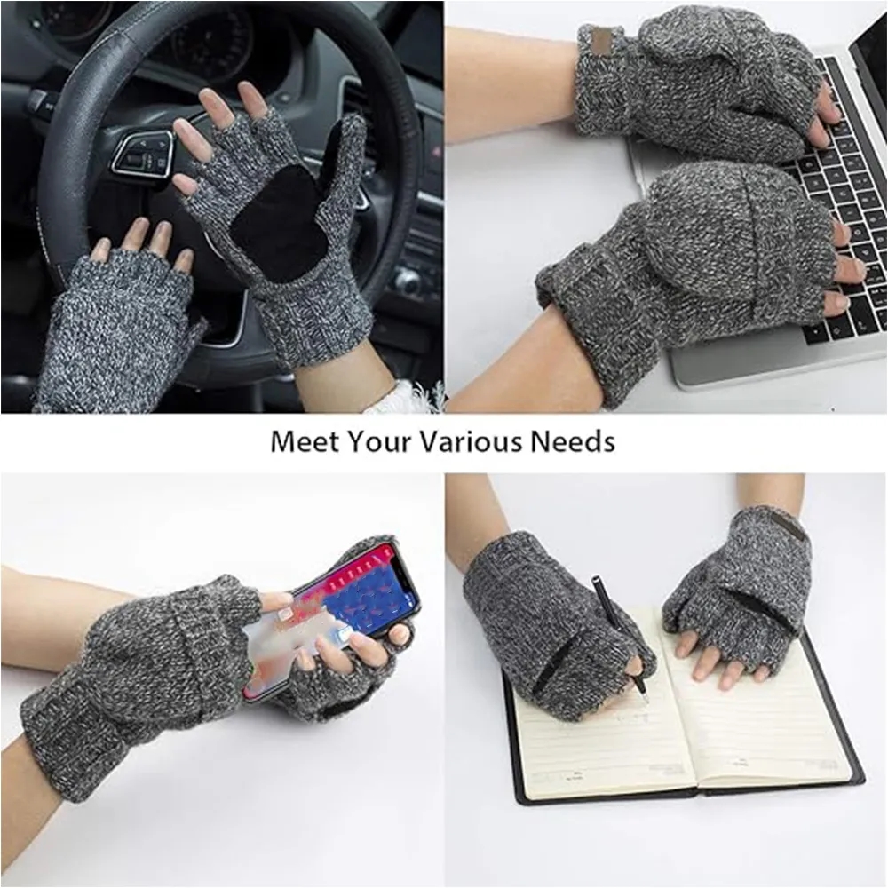Full / Half Finger Knit Mittens 5