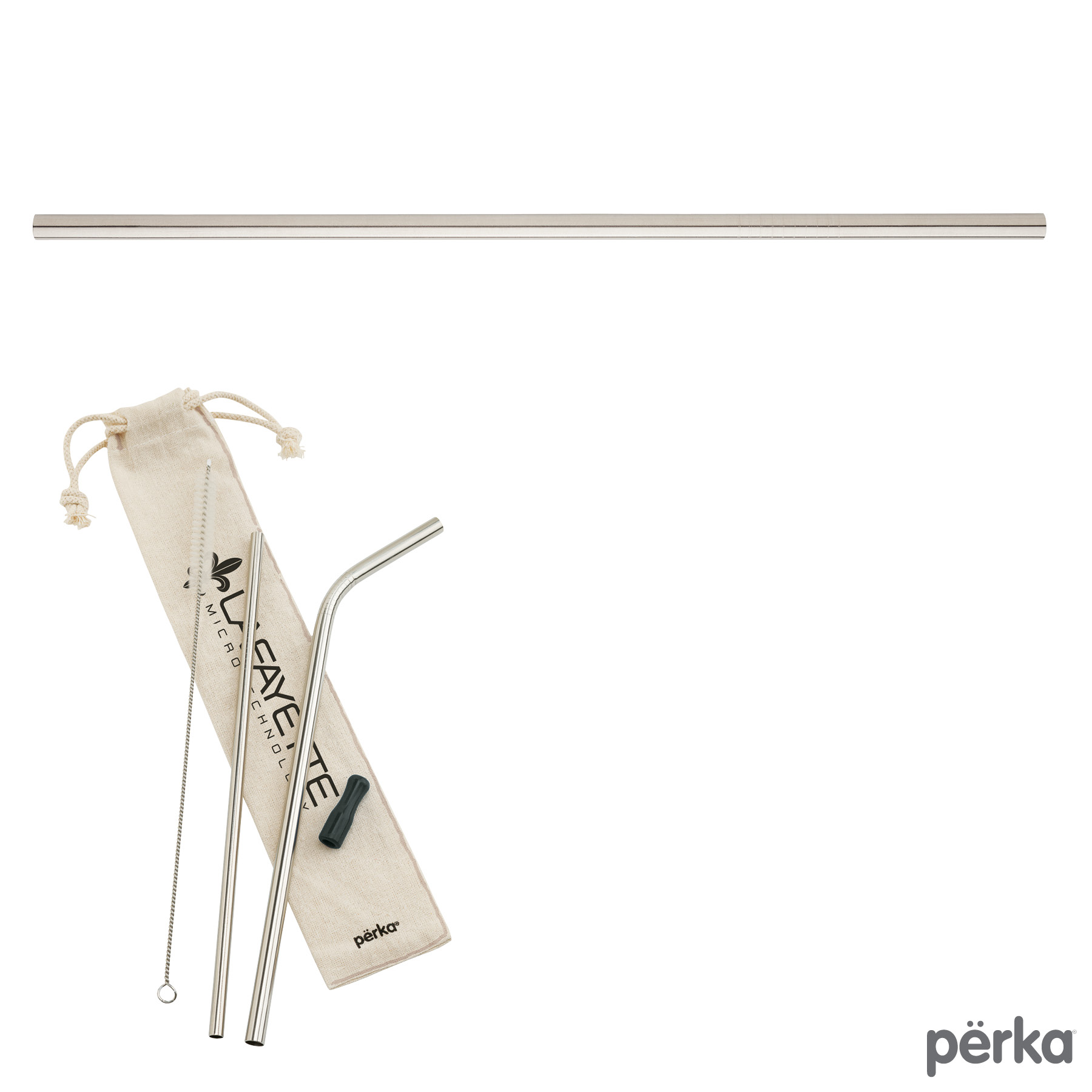 Perka® Avila 5-Piece Stainless Steel Straw Set 2